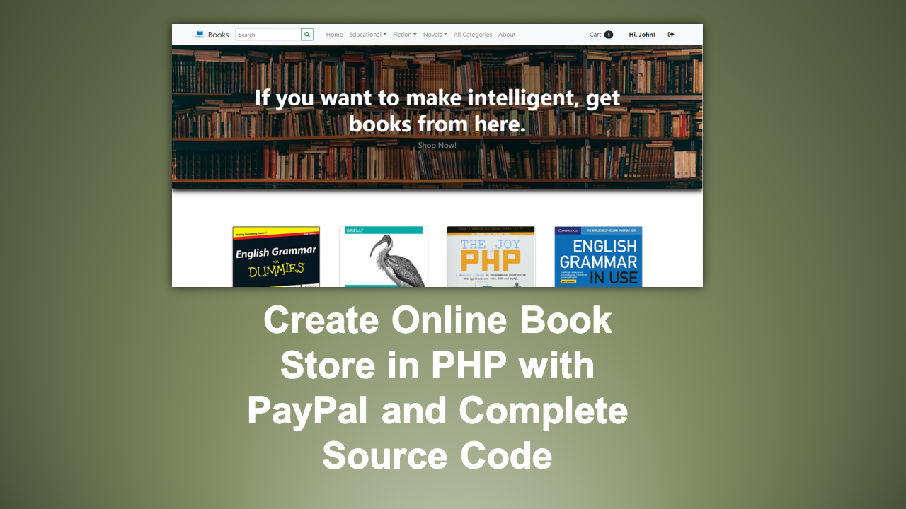 Create Online Book Store in PHP with PayPal and Complete Source Code