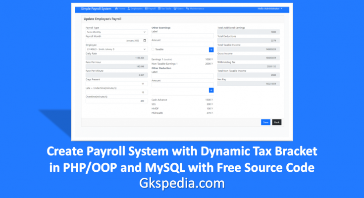 Create-Payroll-System-with-Dynamic-Tax-Bracket-in-PHP-OOP-and-MySQL-with-Free