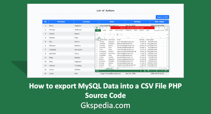 How to export MySQL Data into a CSV File PHP Source Code